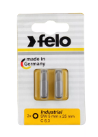 Бита шестигранная 25мм серии Industrial 5 мм, 2шт на блистере Felo 02450036