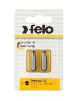 Бита Felo Industrial плоская шлицевая (6,5X1,2X25), 2шт в блистере 02061036