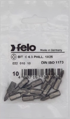 Бита крестовая серия Industrial PH 1X25, 10 шт Felo 02201010