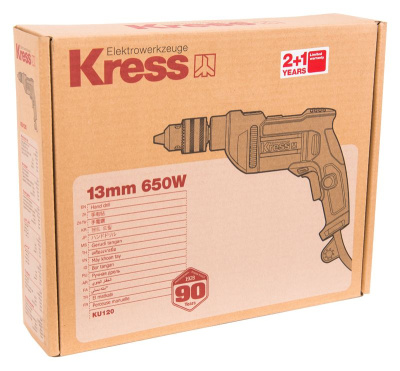 Дрель ручная KRESS KU120 650Вт (13мм) электрическая