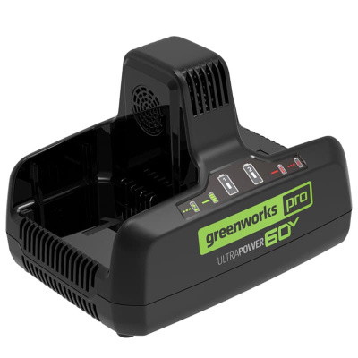 Быстрое зарядное устройство для двух аккумуляторов Greenworks G60DC10 60V (10 А)