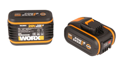 Комплект WORX WA3553.2 20V: 2 аккумулятора 4Ач