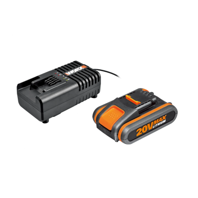 Комплект WORX WA3601 20V: аккумулятор 2Ач и зарядное устройство (2А)
