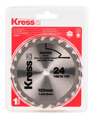 Диск твердосплавный по дереву KRESS 24T TCT 120х1,2х9,5 мм