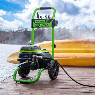 Мойка высокого давления с портом на два аккумулятора Greenworks GDPW60DP 60V (250 бар) бесщеточная аккумуляторная