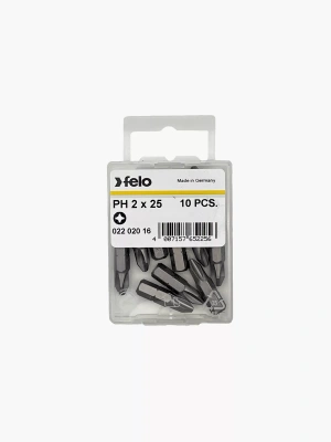 Felo Бита крестовая серия Industrial PH 2X25, 10 шт в пластиковом боксе 02202016