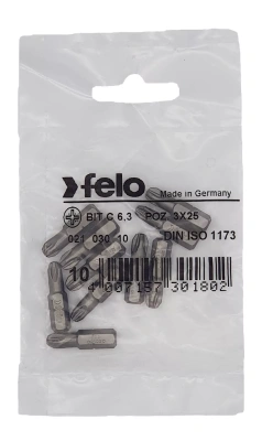 Бита крестовая серия Industrial PZ 3X25, 10 шт Felo 02103010