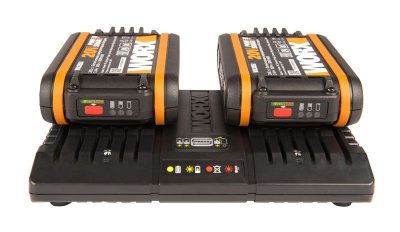 Комплект WORX WA3610 20V: 2 аккумулятора 2Ач и двойное зарядное устройство 1А
