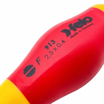 Отвертка диэлектрическая шлицевая SL2,5x0,4x75 Felo 91302590