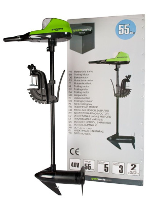 Лодочный мотор Greenworks G40TM55 40V (25 кг) аккумуляторный
