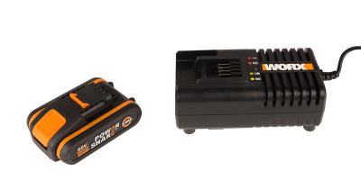 Комплект WORX WA3601 20V: аккумулятор 2Ач и зарядное устройство (2А)