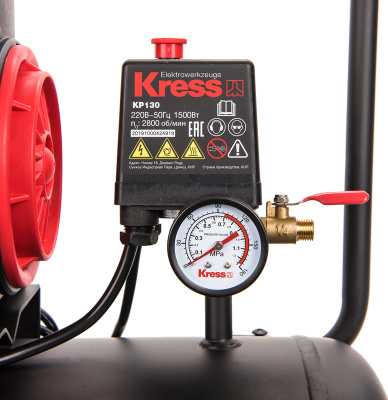 Компрессор воздушный KRESS KP130 24л безмаслянный